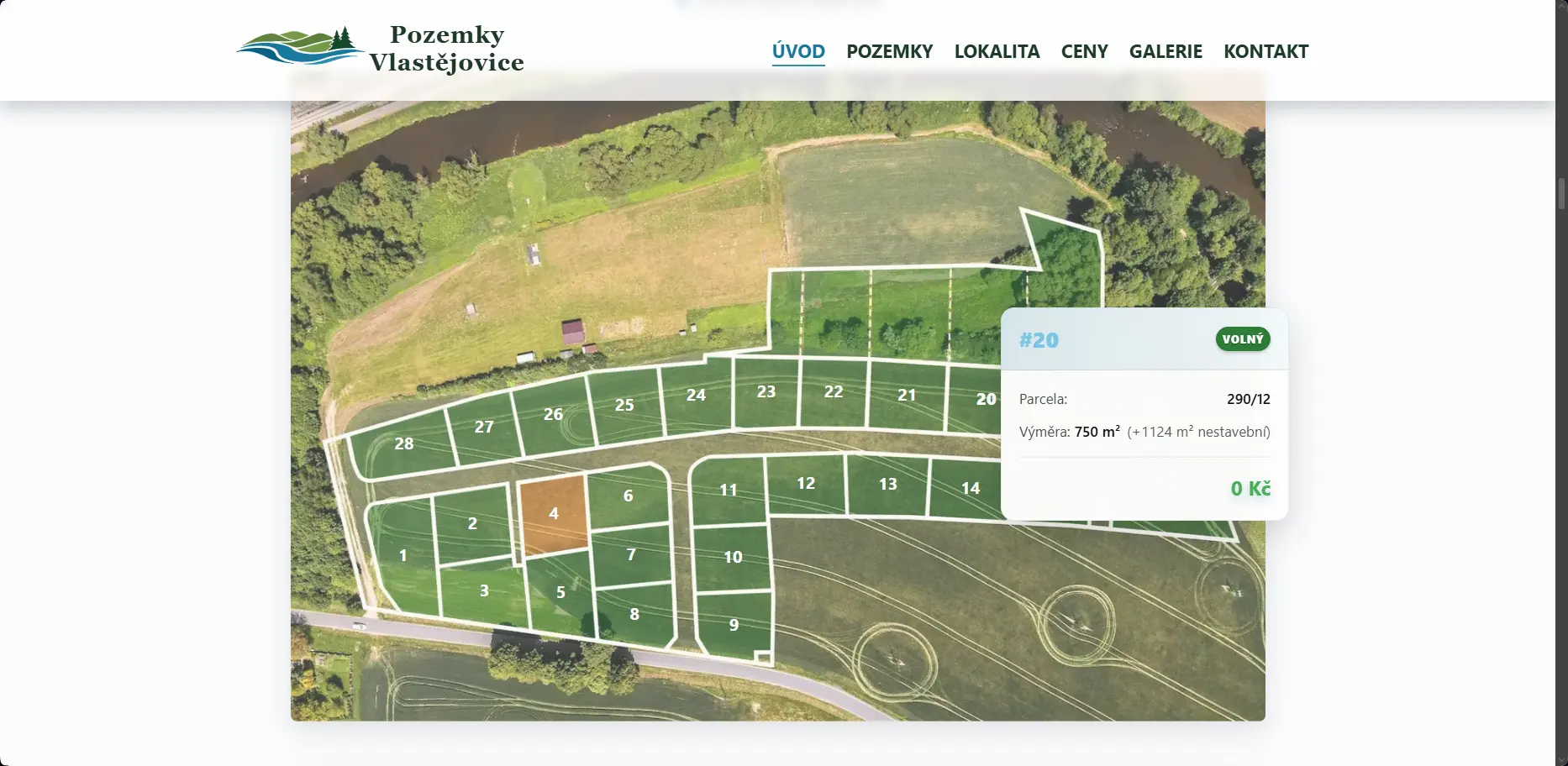 Pozemky Vlastějovice - detail projektu